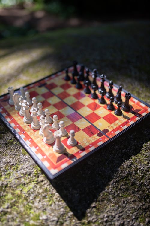 Free Chess Pieces on the Chess Board Stock Photo