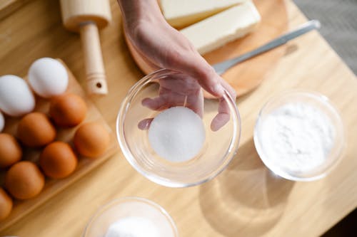 Flour in Glass Bowl