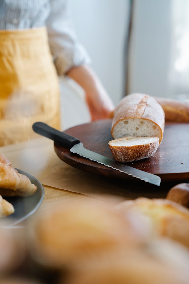 Selective Focus Of A Sliced Baguette