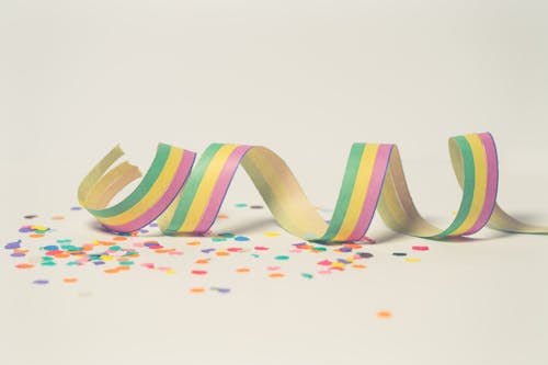 Free Pink, Green, and Yellow Ribbon Illustration Stock Photo