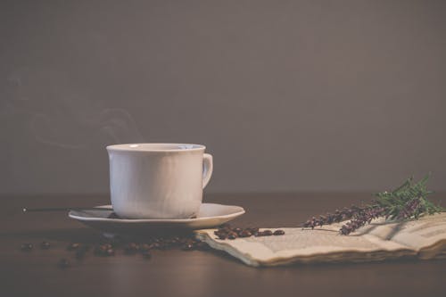 Free White Ceramic Teacup With Saucer Stock Photo