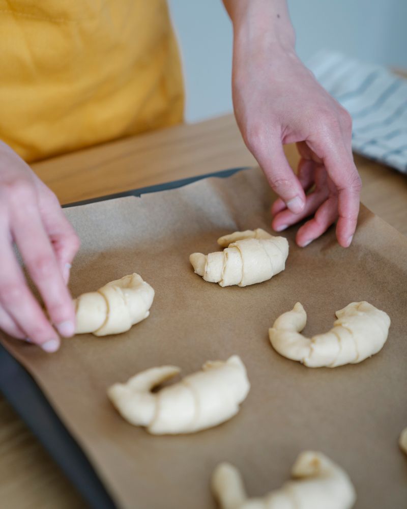 Cornetti formati a mano in laboratorio