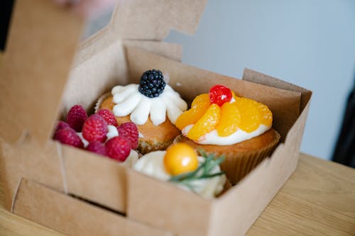 Free Assorted Cupcakes Inside a Box Stock Photo
