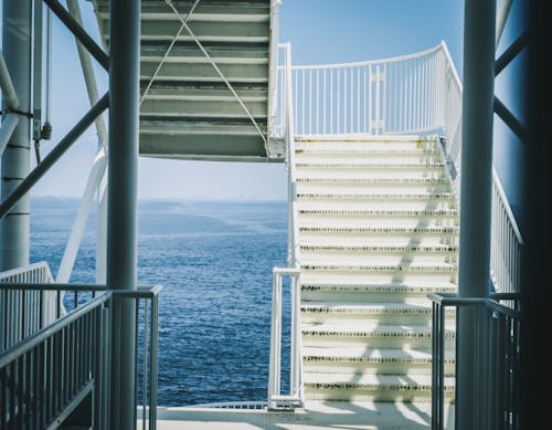 Foto stok gratis handrail, laut, logam