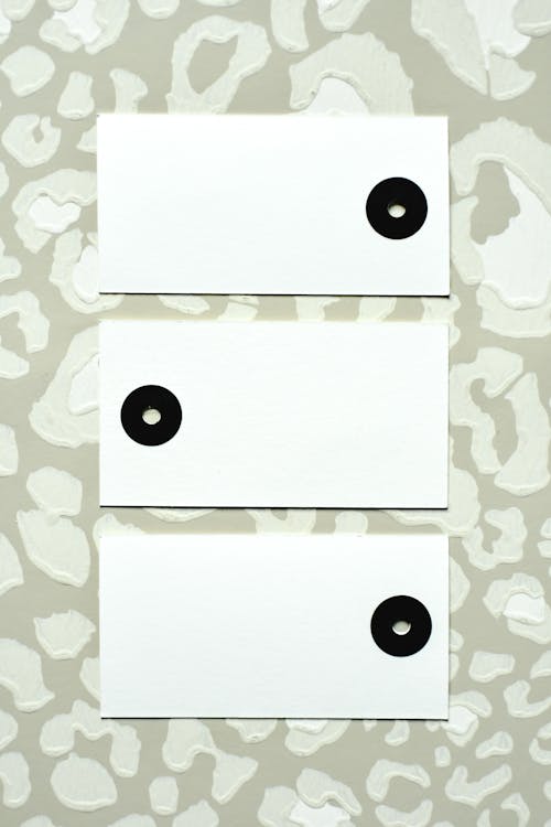 Blank Labels on a Patterned Background