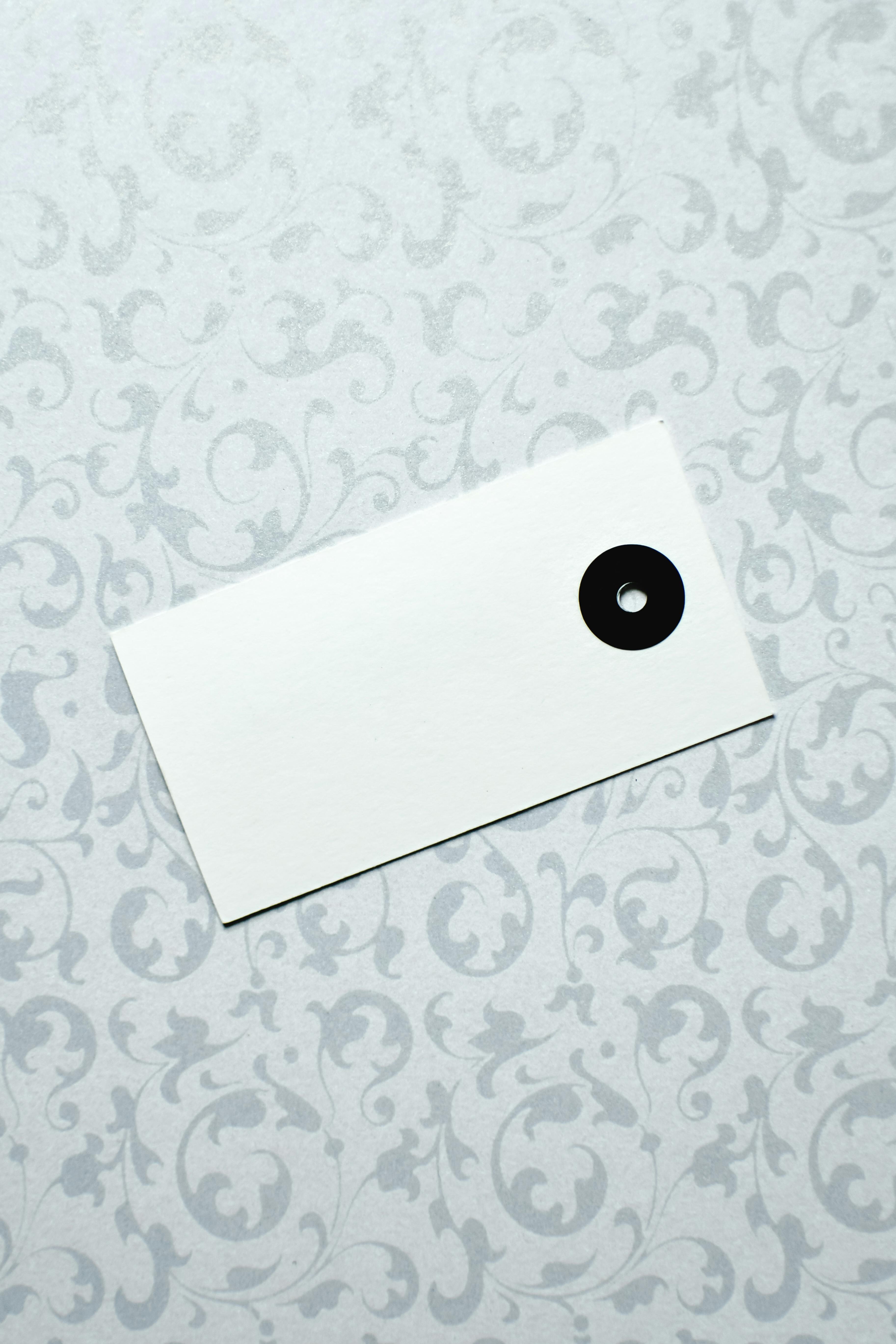 overhead shot of a blank tag