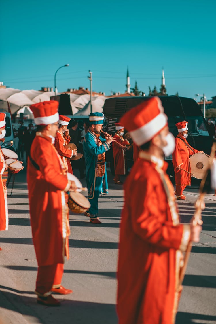 Orchestra Performing In A Crowd 