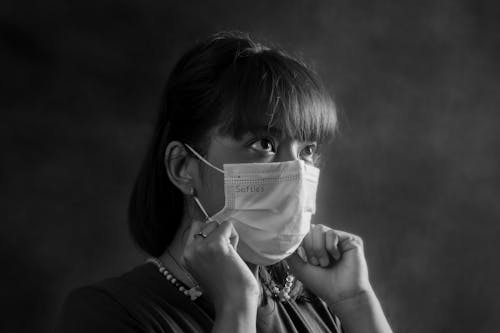 Portrait of a Woman Wearing a Face Mask