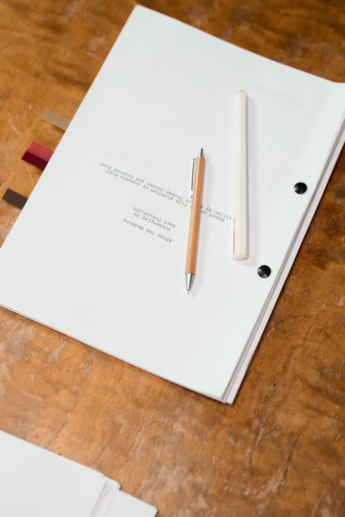 Pens over a Bind Manuscript