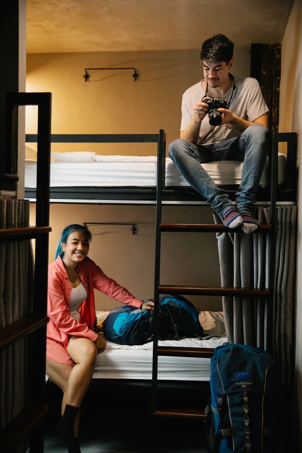 Hostel dormitory bunk beds