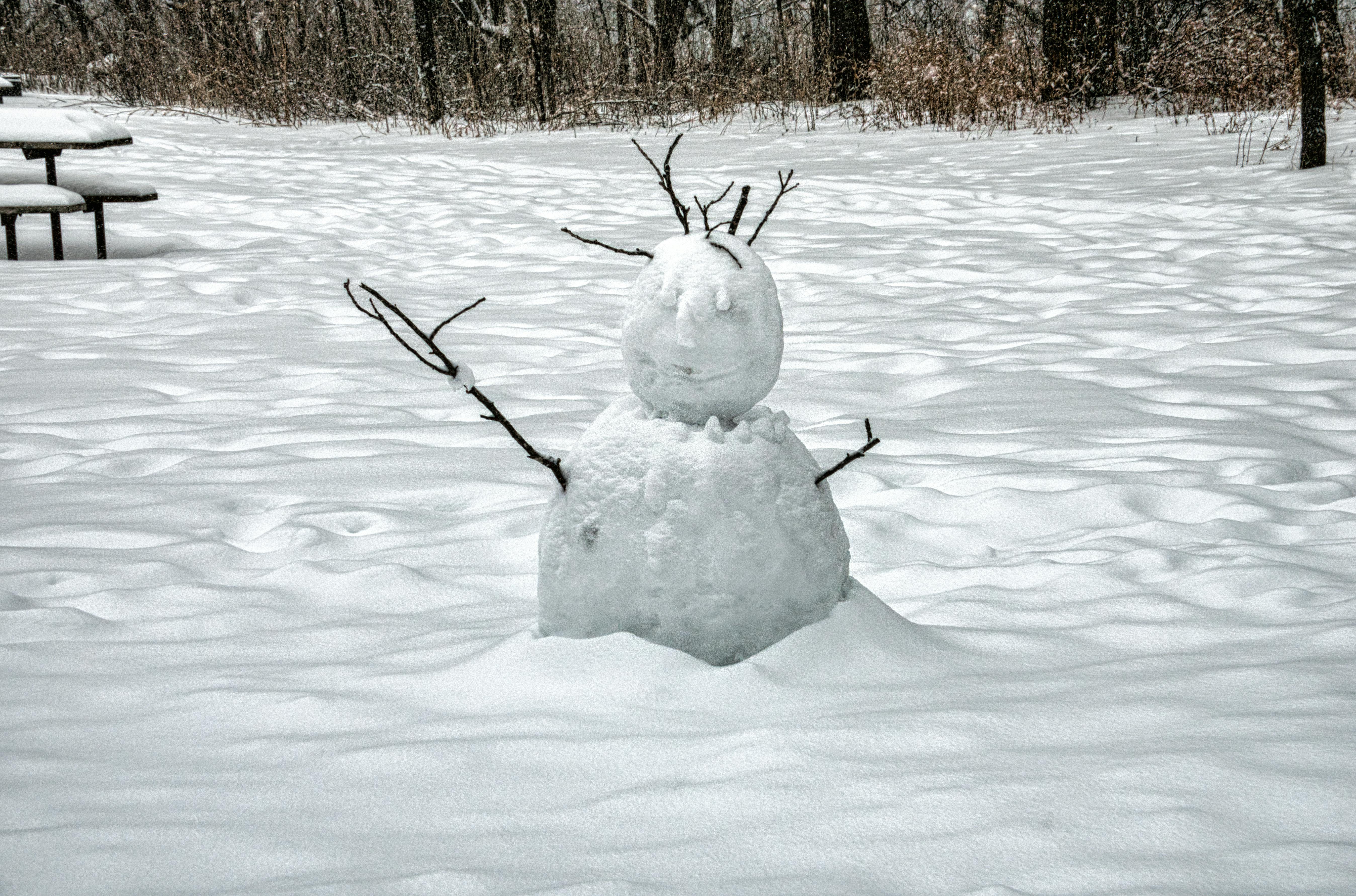 Free A Figure Made of Snow Stock Photo