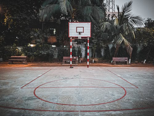 A Basketball Ring on the Court