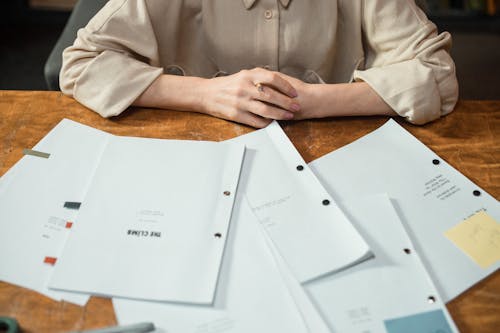 Free Paper Documents on the Table Stock Photo