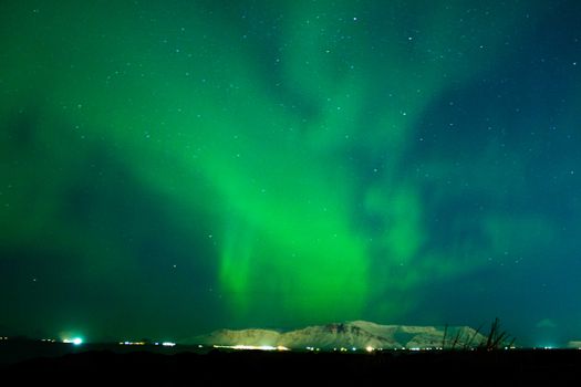 Capturing the vibrant aurora borealis dancing over snowy peaks on a clear night.