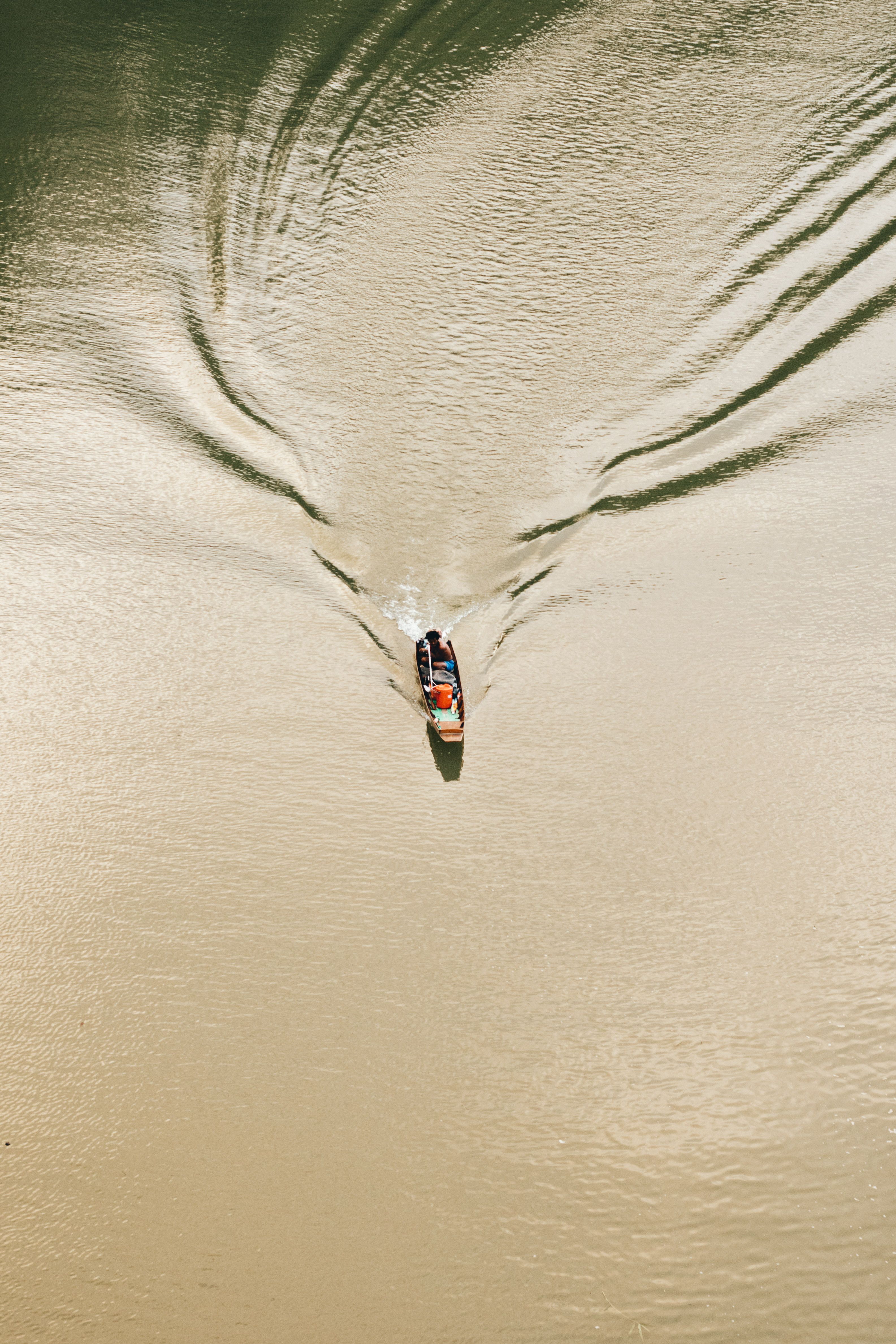 An Aerial Photography of a Sailing Boat on the Sea · Free Stock Photo