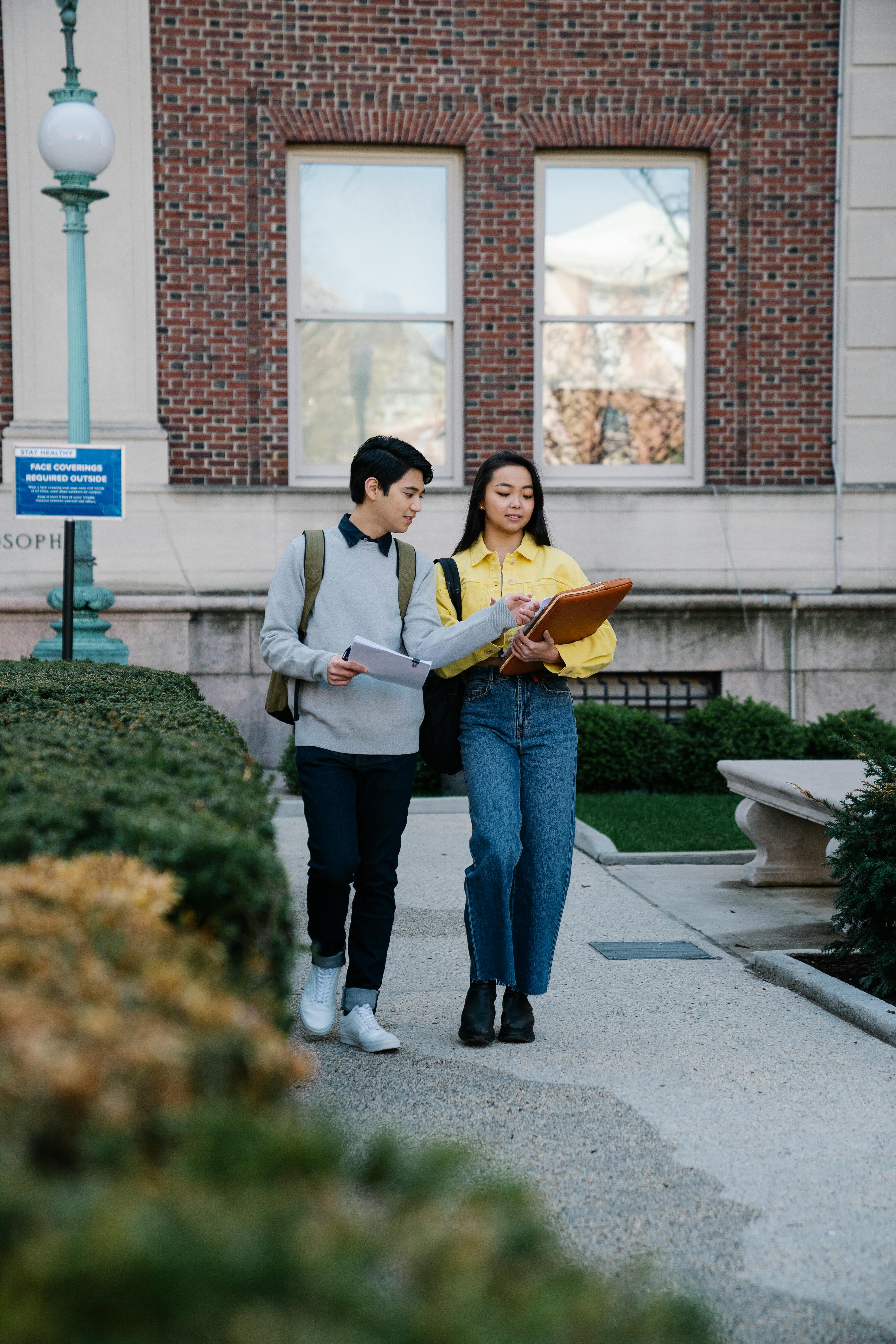 students walking together