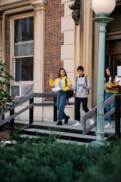 College Students Walking Together