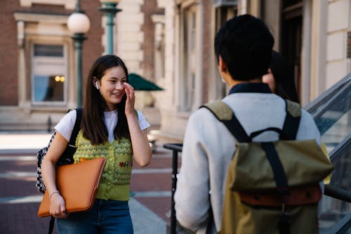 Free College Students Grouping Together Stock Photo