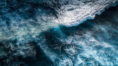 Aerial View of Ocean Waves