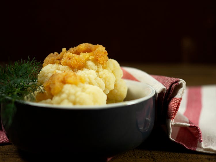 Close-Up Shot Of Cauliflower In A Bowl