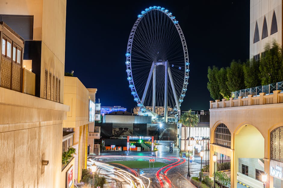 Time Lapse Photography of Ferris Wheel during Night Time