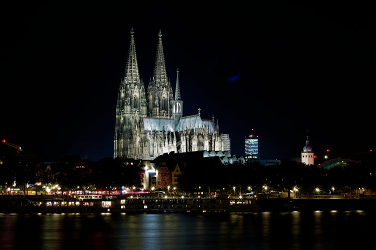 A Gothic Cathedral At Night