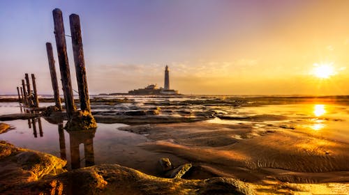 คลังภาพถ่ายฟรี ของ ชายหาด, ตะวันลับฟ้า, ทัศนียภาพ