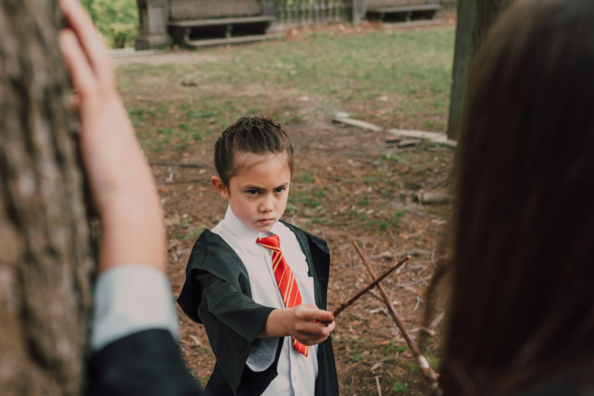 A Boy Wearing Harry Potter Costume