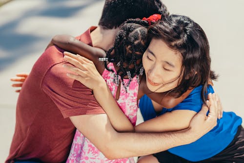 A Happy Family Hugging