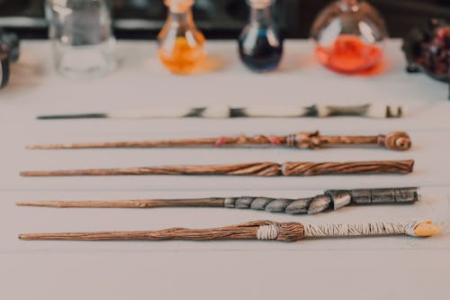 Assorted Magic Wands on Flat Surface