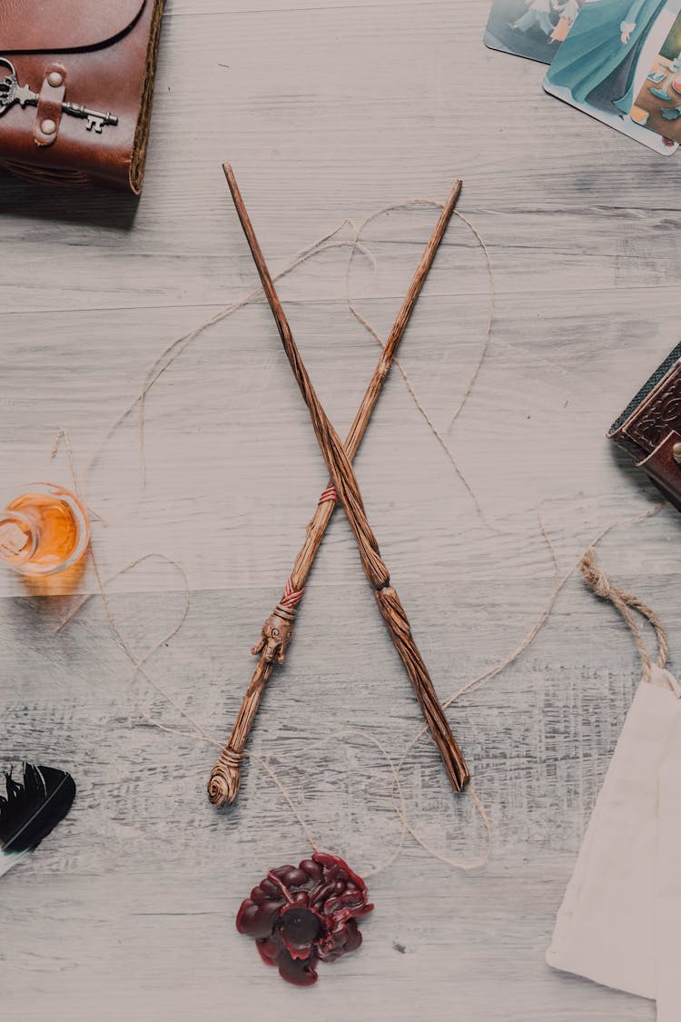 Close-Up Shot Of Wands