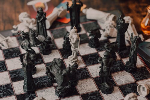 Black and White Chess Pieces