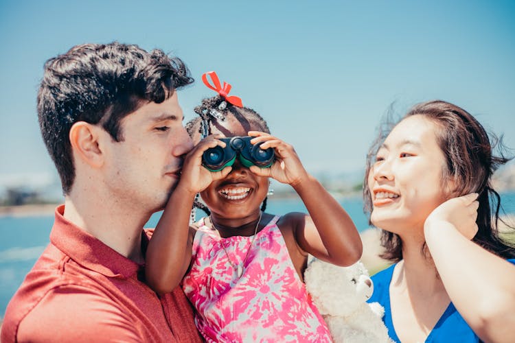 Interracial Family Enjoying The Outdoors