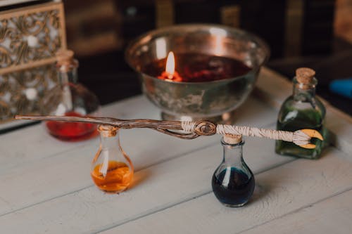 Magic Wand on Top of Glass Jars