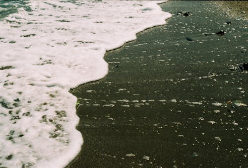 Seafoam on the Shore of the Beach