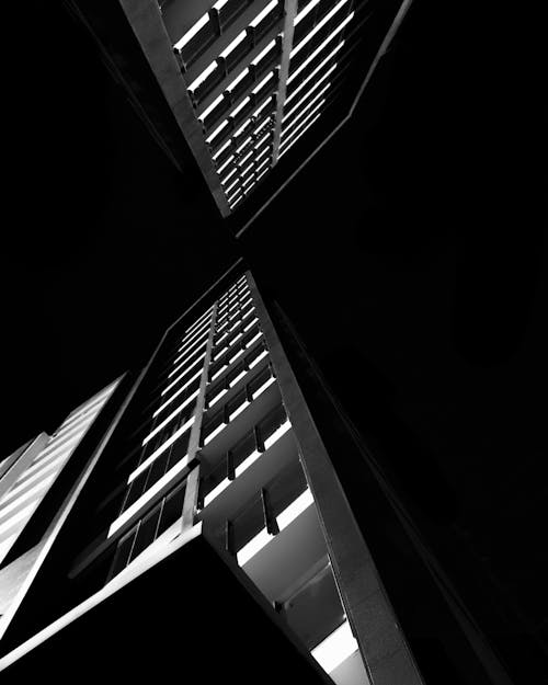 A Concrete Building in Black and White Photography