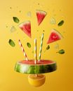 Watermelon Slices on a Creative Shot