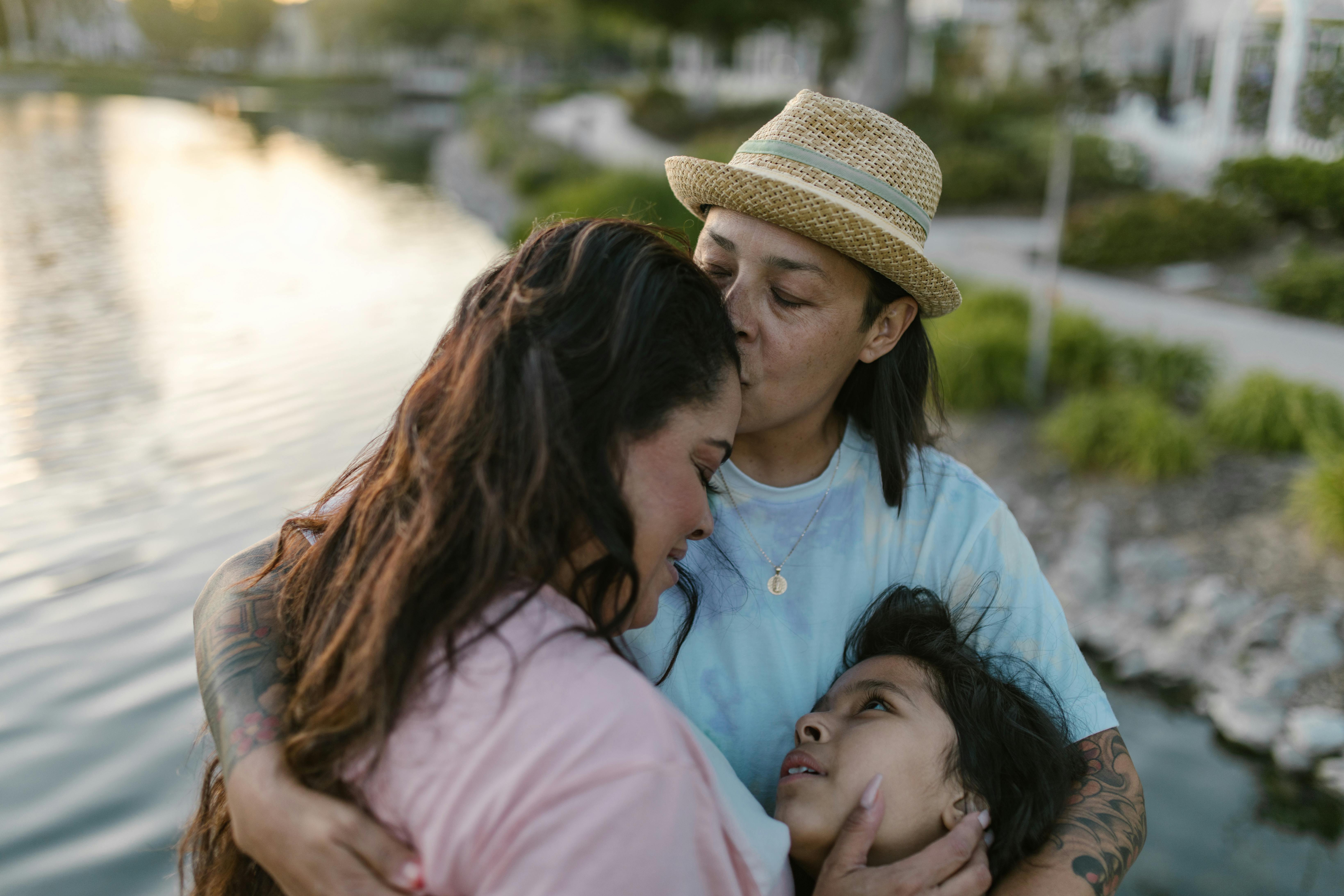 a romantic couple kissing