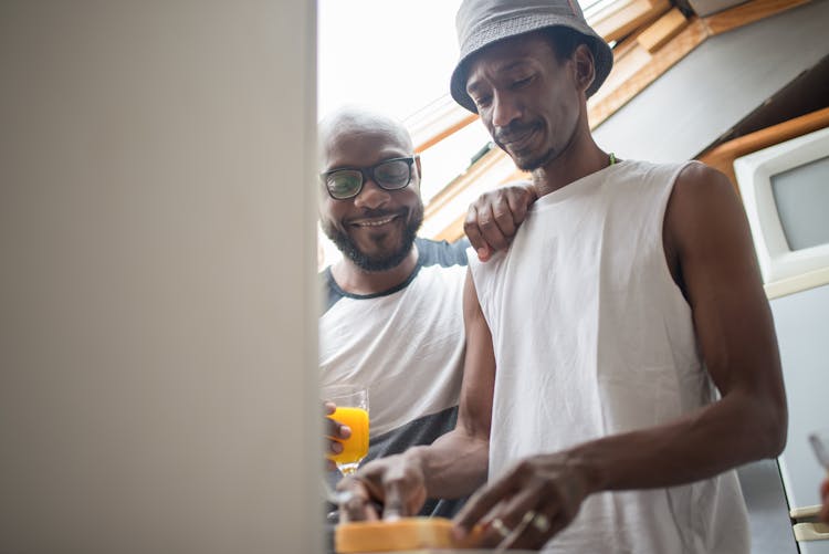 A Couple Making Breakfast Together