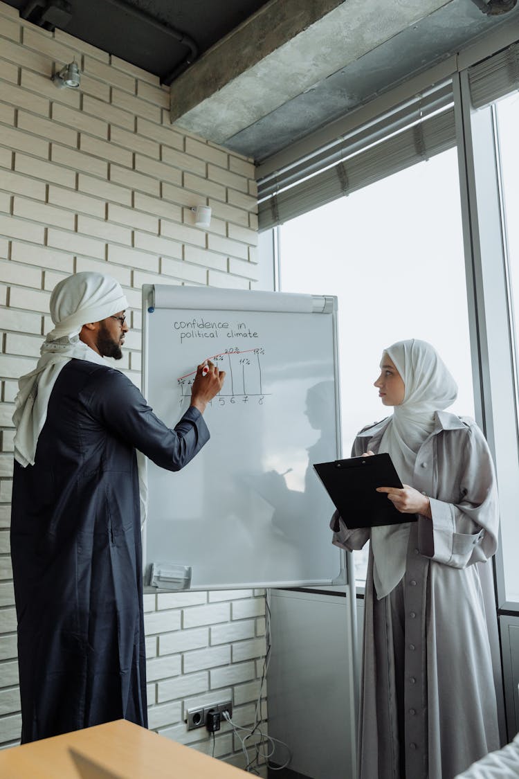 Man And Woman Doing A Presentation