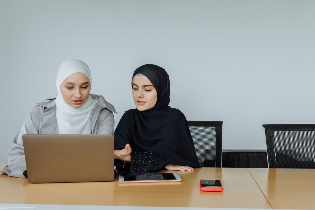 Professional using digital skills
