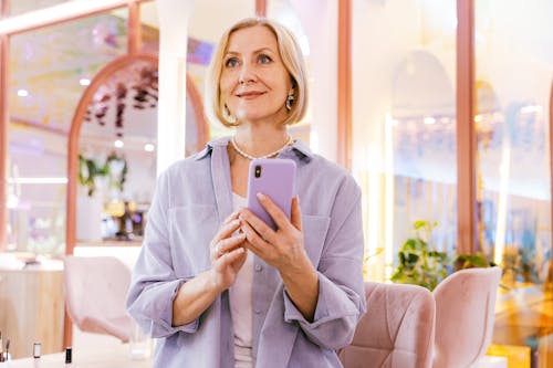 A Woman in a Holding a Cellphone