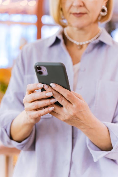 A Woman Holding a Smartphone