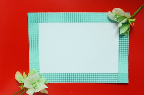 White Blank Paper on Red Background