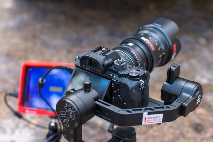 Close-up View Of Professional Camera With Screen