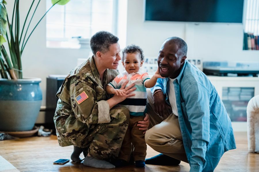 Family sharing a positive moment