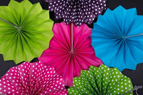 Colorful Origami Paper in Close Up Shot