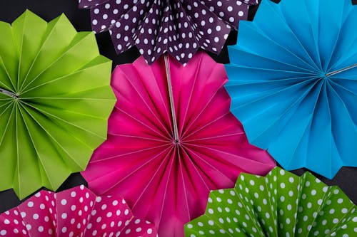 Colorful Origami Paper in Close Up Shot