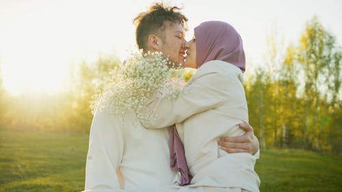 A Couple Kissing Each Other