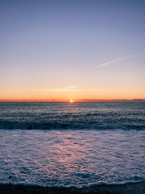 Free Captivating sunset view over the Black Sea in Sochi, capturing the tranquil beauty of the seascape. Stock Photo